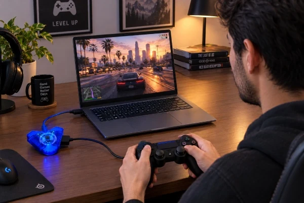 بازی با دسته PS2 روی لپ تاپ از طریق مبدل USB