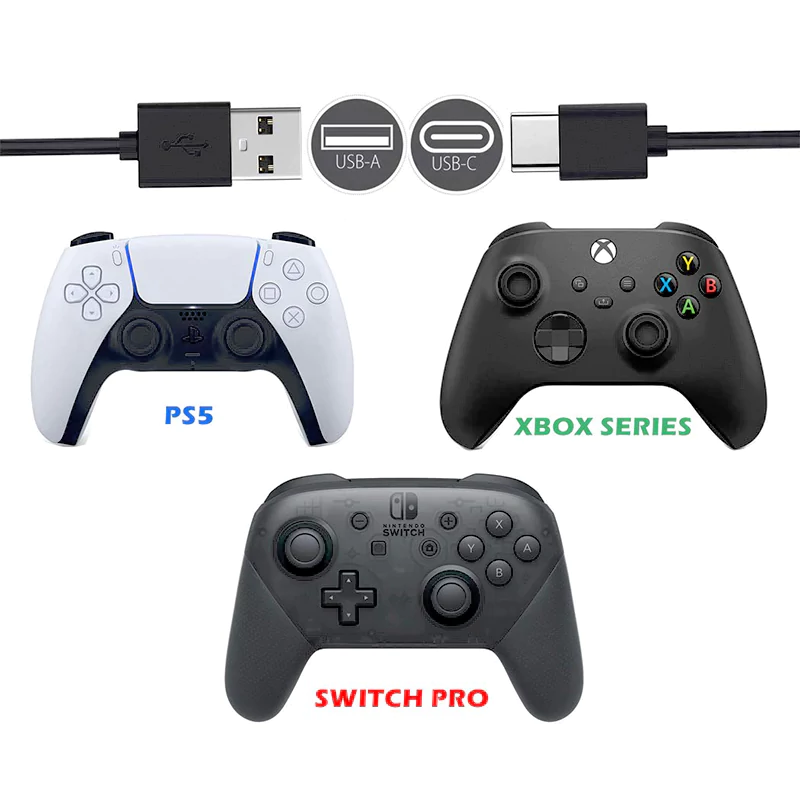 کابل دسته ایکس باکس سری کابل شارژر 1.5 متری دسته PS5 و Xbox Series مدل SP5-015