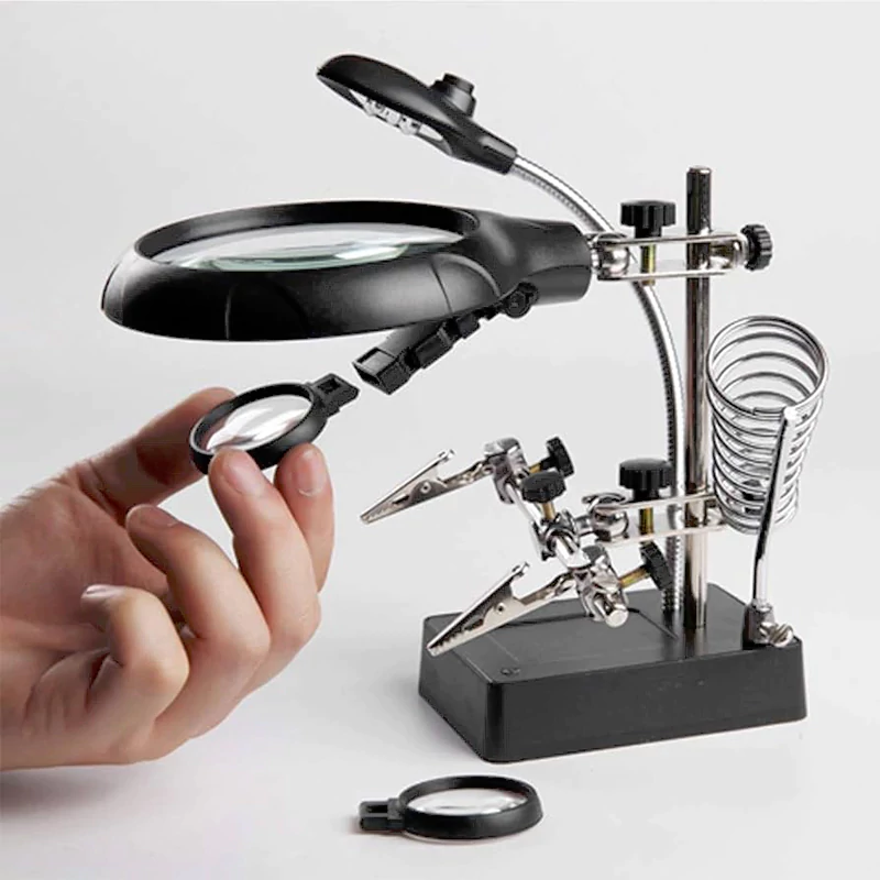 خرید گیره مونتاژ چند منظوره ذره بین دار MAGNIFIER TE-800 گیره مونتاژ چند منظوره ذره بین دار MAGNIFIER TE-800