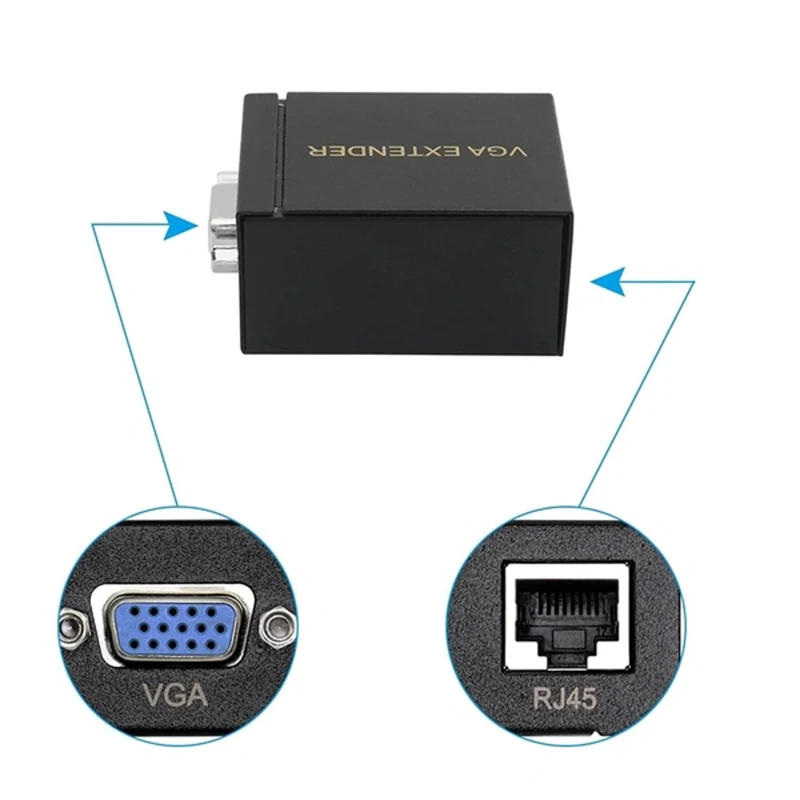 اکستندر VGA بر بستر (LAN) از طریق کابل CAT5 6 اکستندر افزایشدهنده VGA بر بستر شبکه (LAN) از طریق کابل CAT5/6