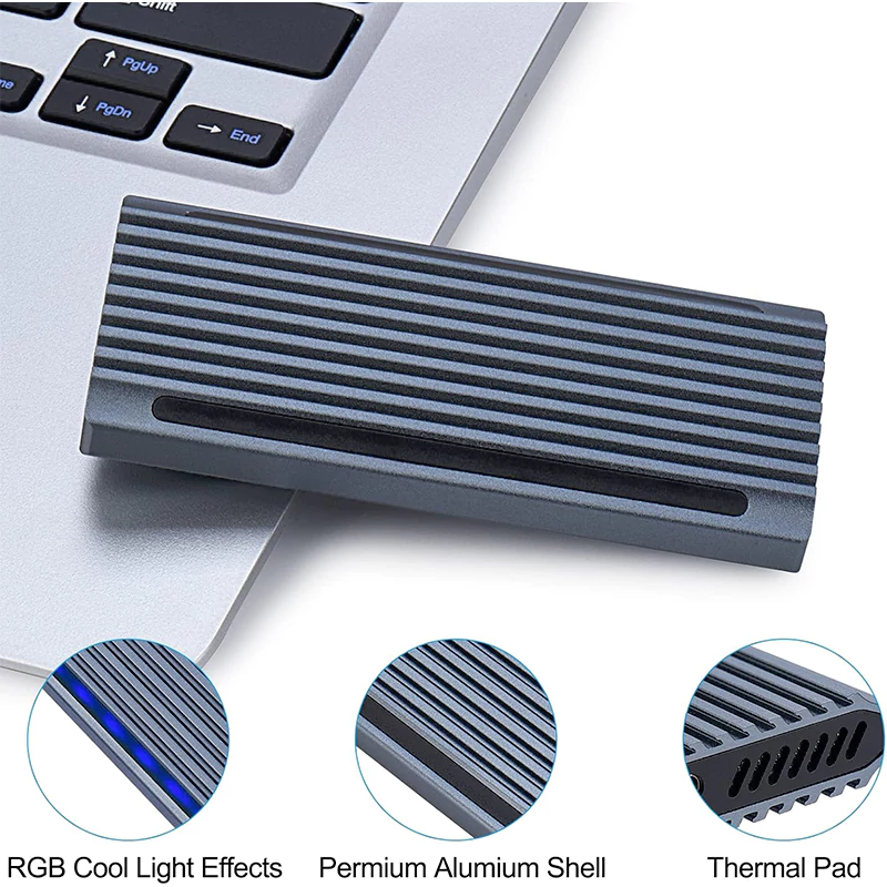 هارد اس اس دی M.2 NVME چراغ دار USB 3.0 باکس هارد اس اس دی M.2 NVME چراغ دار USB 3.1