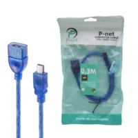 کابل Mini USB به USB مادگی پی نت طول 0.5 متر
